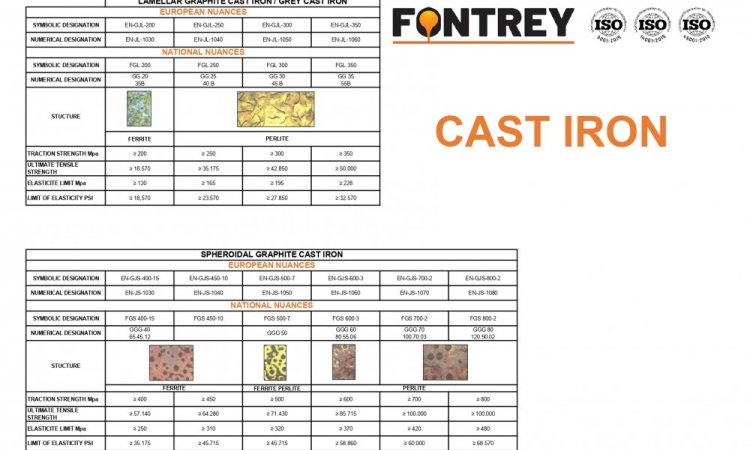 TABLE OF CAST IRON - FONTREY